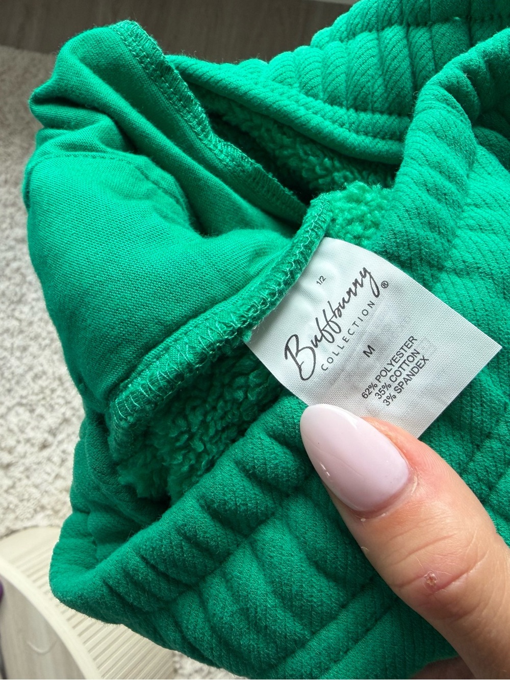 BuffBunny Green Cropped Zip Hoodie & Wide-Leg Joggers Set - Picture 4 of 9